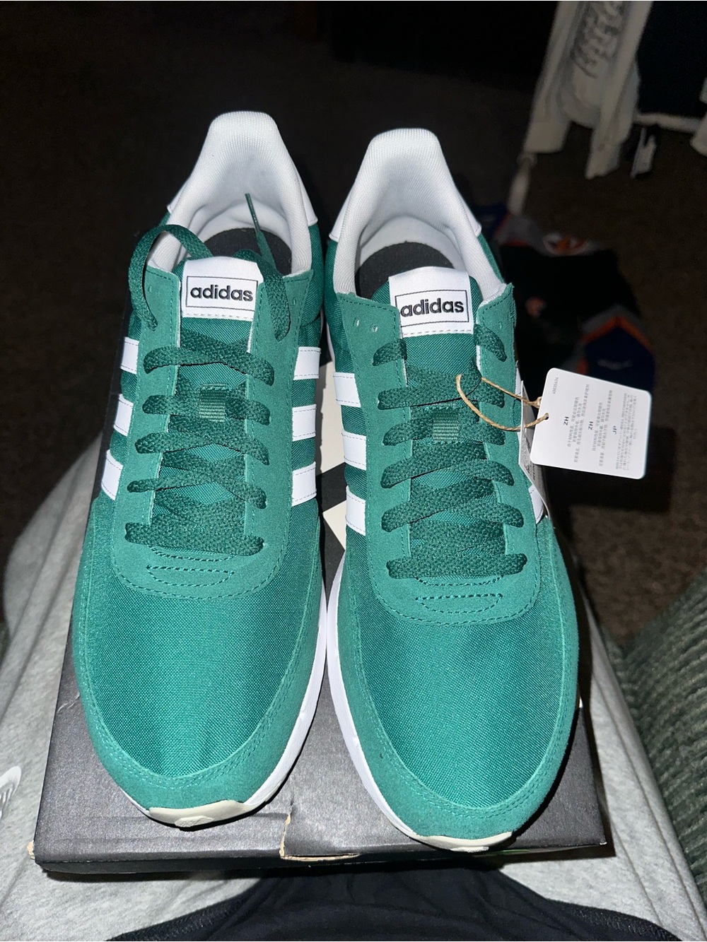 adidas Men’s Green and White Low-Top Sneakers